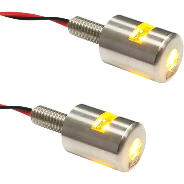 K&S Technologies Three-Beam License Plate Bolt Lights, Amber - Run/Turn