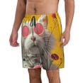 thumbnail image 2 of Pofeuu Floral Sunglasses Cat Art Prin Men's Swim Trunks Quick Dry Bathing Suit Swimming Board Shorts Mesh Lining Beach Swimwear-3X-Large, 2 of 6