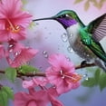 thumbnail image 5 of Creowell Hummingbird Purple Flower Tree Branch Modern Waterproof Shower Curtain for Country Cottage & Farmhouse Bathroom Decor 100% Polyester Home Bathroom Curtain Decoration with Hooks 60x72, 5 of 7