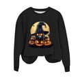 thumbnail image 4 of Jsaierl Women's Halloween Sweatshirts Plus Size Pumpkin Ghost Graphic Sweatshirt Work Crewneck T-shirt Long Sleeve Dressy Casual Pullover Tops Halloween Clothes, 4 of 6