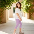 thumbnail image 5 of Lenpel Capri Leggings for Girls Toddlers Soft Comfy Elastic Waist Slim Lounge Yoga Pants Casual Cropped Capris Tights, 5 of 7