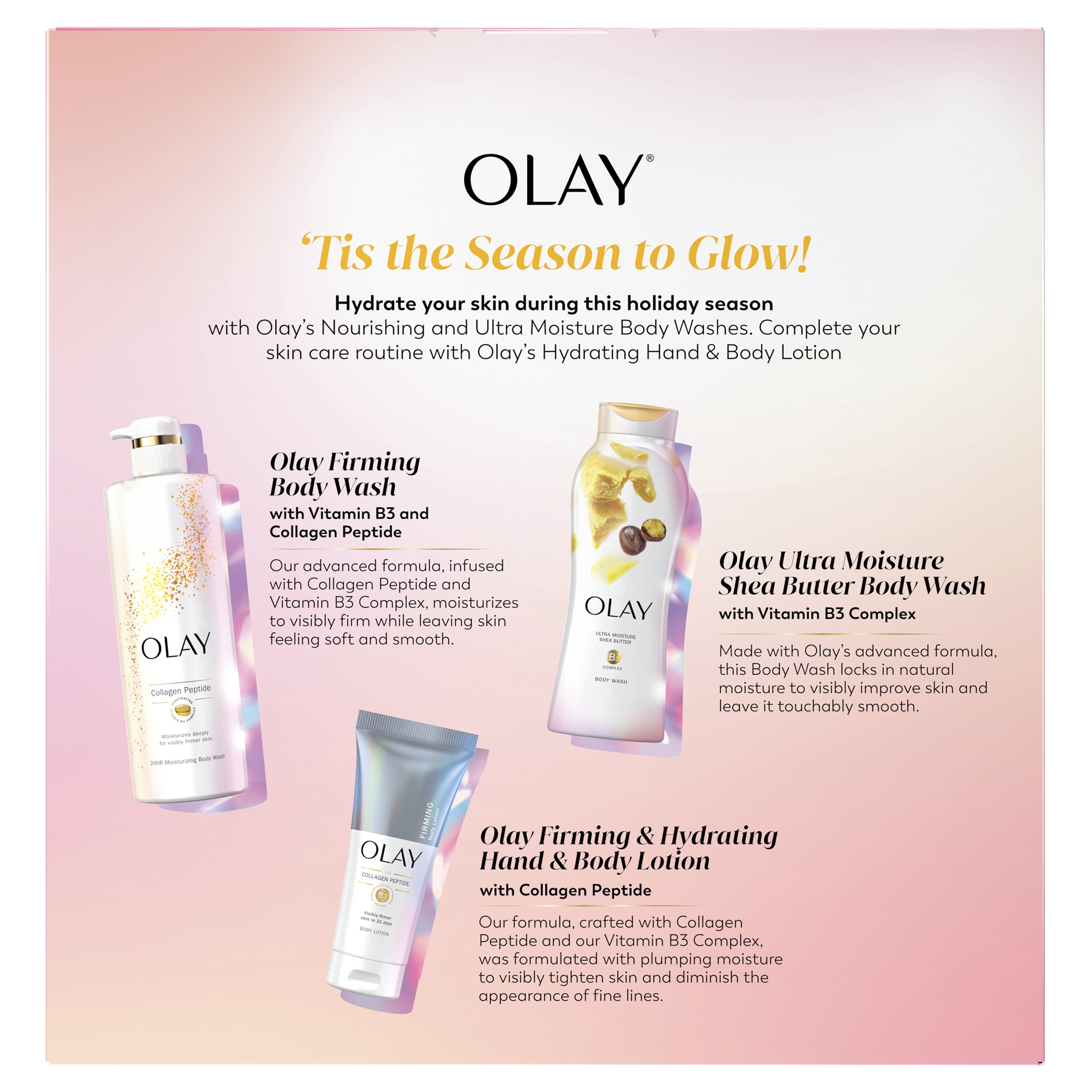 (2 pack) Olay Glow Holiday Gift Pack with 2 Body Washes and Hand and Body Lotion