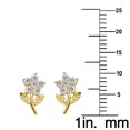 thumbnail image 2 of Precious Stars 14K Yellow Gold Cubic Zirconia Flower Screwback Stud Earrings, 2 of 3