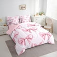 thumbnail image 3 of Manfei Princess Bowknot Bedding Twin Size, Kawaii Ribbon Bed Set, Cute Cartoon Reversible Bedding Sets Twin Size, Lightweight Room Decorative, 7 Pieces, 3 of 7