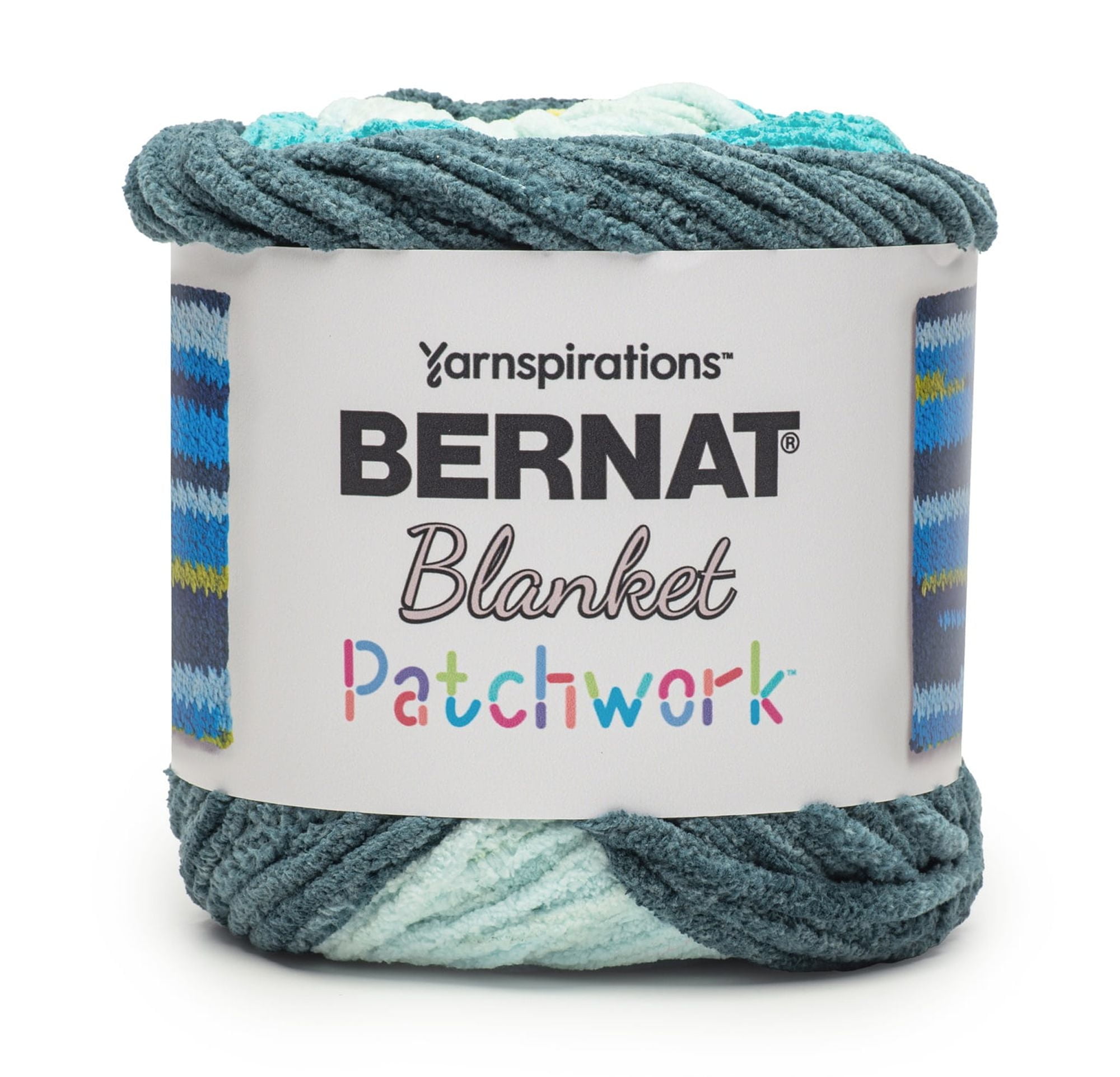 Bernat® Blanket patchwork™ #6 Super Bulky Polyester Yarn, Teal dream 10.5oz 220yd (2Pk)