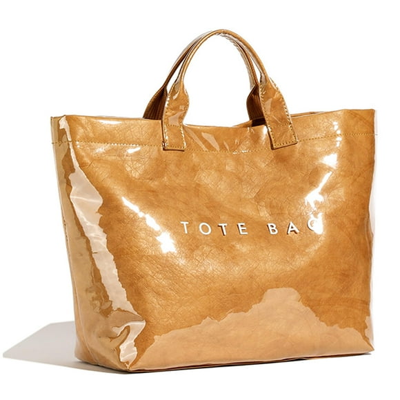 Bolsa de mano BBIQI, bolsa de PVC, papel kraft con estampado de letras