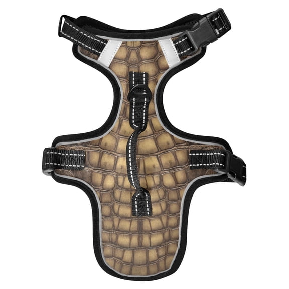 Pet Vest For Walking With Handle Adjustable Reflective Dog Cat Harness Crocodile-skin