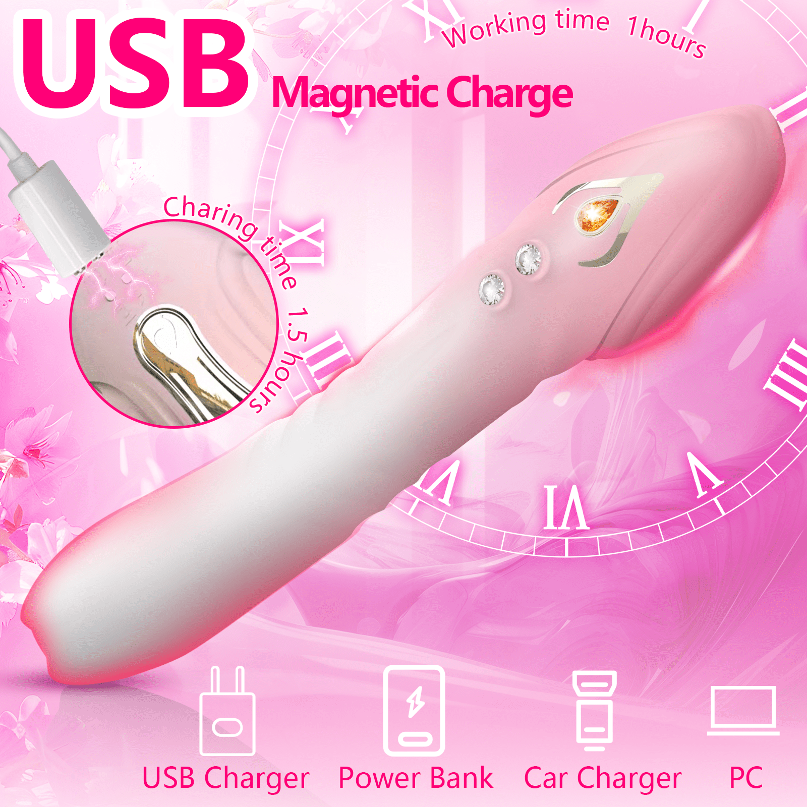 Vibrator Thrusting Dildo for Women - G Spot Vibrator Stimulator Sex Toys Dildos Vibrator with 10 Vibration & 3 Thrusting Modes,Adult Thrusting Dildo and Rabbit Vibrators Adult Sex Toy for Women and Co