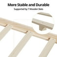 thumbnail image 4 of Queen Size Montessori Floor Bed Frame with Slats and Fence, Wooden House Bed for Boys Girls Bedroom, Natural, 4 of 7
