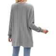 thumbnail image 4 of Hanerdun Women Open Front Cardigan Female Sweater Cardigans with Pocket Gray M, 4 of 5