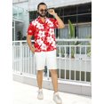 thumbnail image 4 of HAPPY BAY Men's Hawaiian Shirts Short Sleeve Button Down Shirt Floral Shirt Men Casual Vacation Summer Party Caribbean Shirts for Men Funny 3XL Allover Hibiscus, Red, 4 of 6