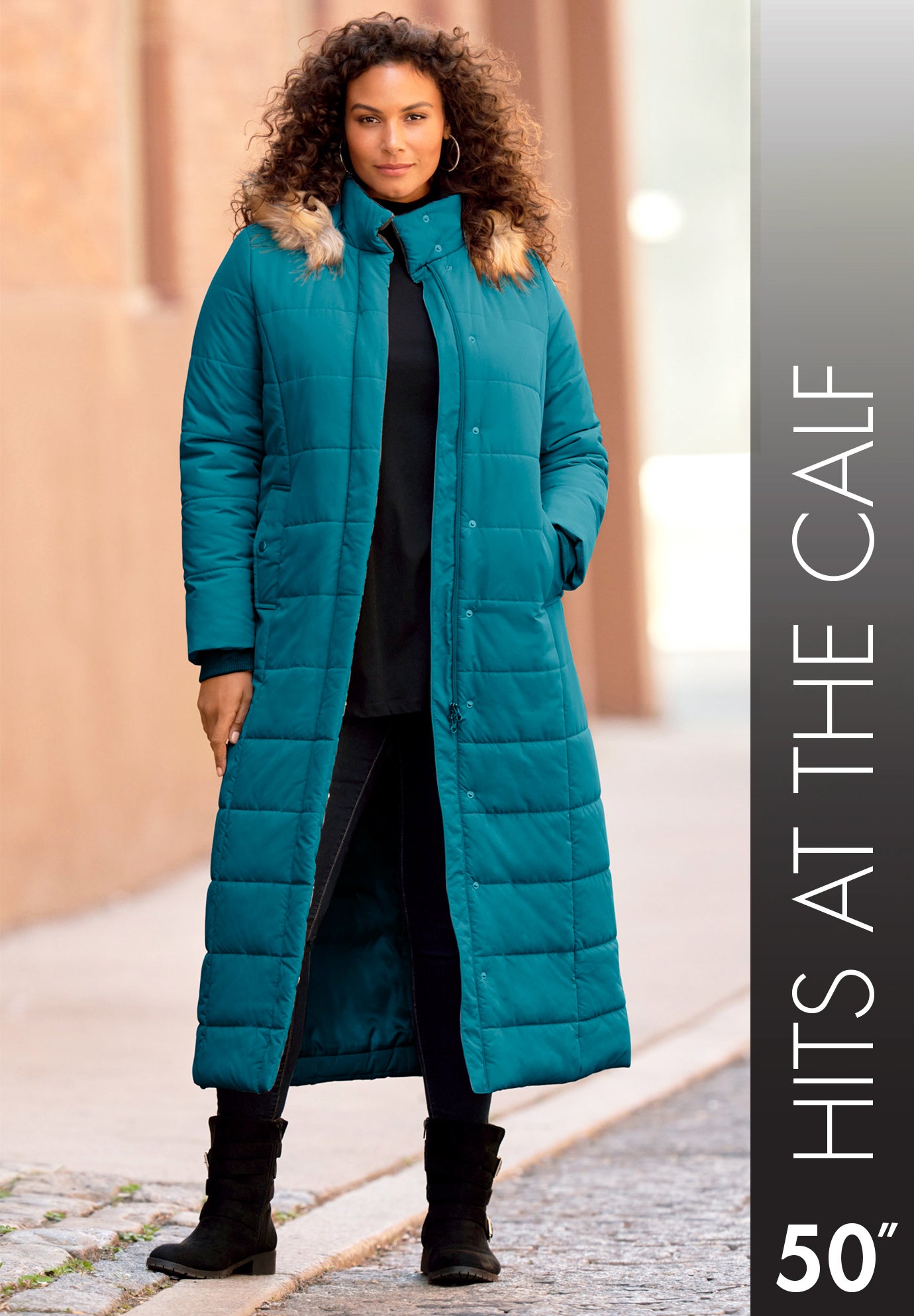 Roaman's Women's Plus Size Maxi Puffer Coat photo 6