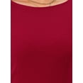 thumbnail image 5 of INSPIRE CHIC Women's Lace Dress Formal Fishtail Boat Neck Long Sleeve Wedding Guest Evening Dress S Burgundy, 5 of 6
