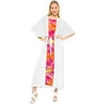 thumbnail image 5 of HAPPY BAY Women's Summer Loungewear Caftan Maxi Boho Nightwear for Women 2X-3X Ivory Pink_AC621, 5 of 5