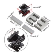 2 Sets EI40 6+6pin Transformer Bobbin PC40 Ferrite Core