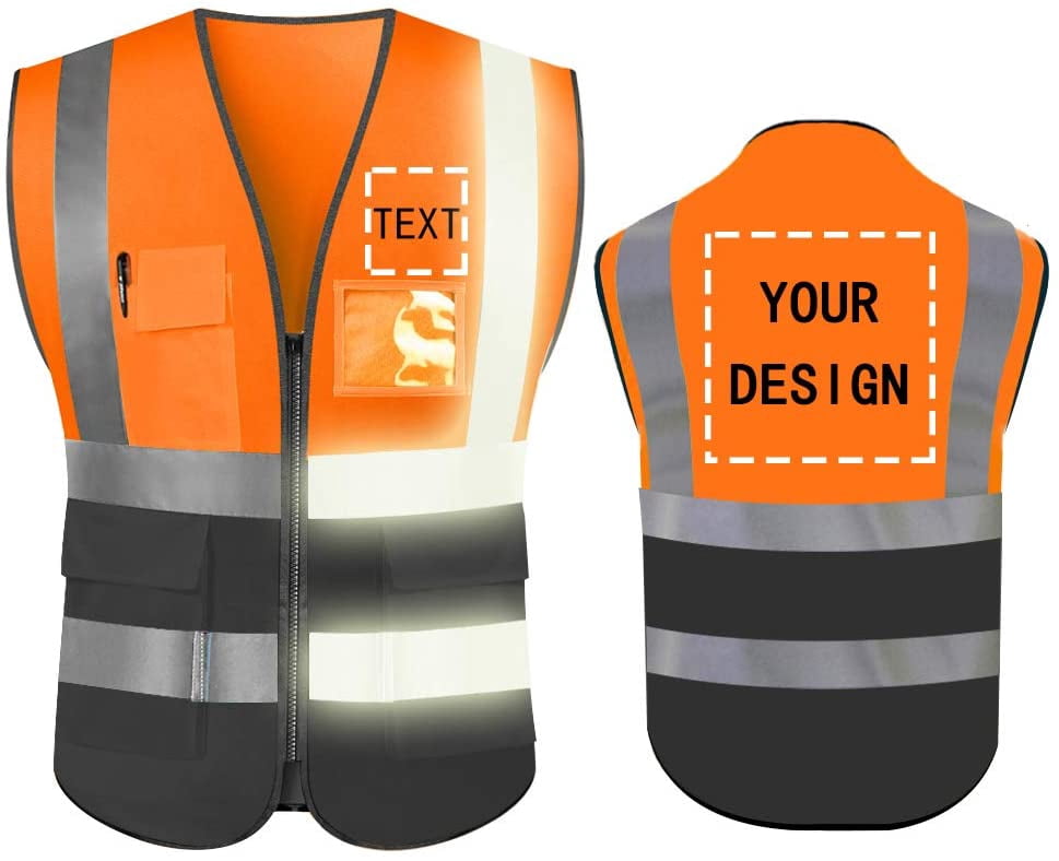 High Visibility Reflective Safety Vest Customize Logo With 5 Pockets ...