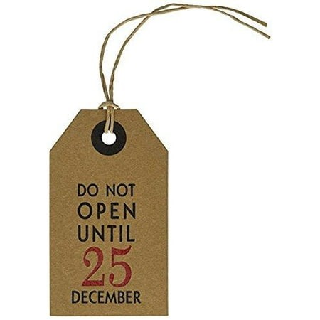 Walmart Opened On Christmas 50 Pack - CleverDelights Christmas Gift Tags - Do Not Open Until December 25 ()