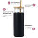 thumbnail image 4 of Funda de silicona, vaso de agua, regalo del Día de San Valentín para su botella de agua de cristal, funda protectora de silicona con pajita, funda de bambú Adepaton CPB-US-WZY106-5, 4 of 5