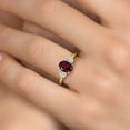 thumbnail image 4 of Gem Stone King 1.89 Ct Red Rhodolite Garnet G/H Lab Grown Diamond 18K Yellow Gold Plated Silver Ring, 4 of 6