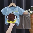 thumbnail image 2 of Paguaki Toddler Baby Boy Clothes 2T 3T 4T 5T 6T Boys Cute Cartoon Print Summer Short Sleeve T Shirt Tops Shorts Clothes Sets Baby Boy Outfits, 2 of 4