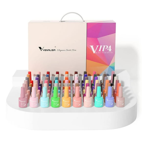 Set de esmaltes de uñas en gel VENALISA VIP4, 60 colores, 7,5 ml, para mujer