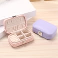 thumbnail image 3 of UDIYO Jewelry Box Large Capacity Multi-compartments Soft Flocking Faux Leather Portable Necklace Earrings Finger Ring Travel Jewelry Organizer Travel Use, 3 of 8