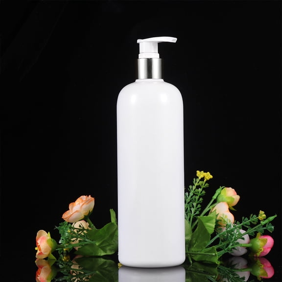 Milisten 3Pcs White Pump Glass Dispenser Bottles for Bathroom Shampoo Conditioner