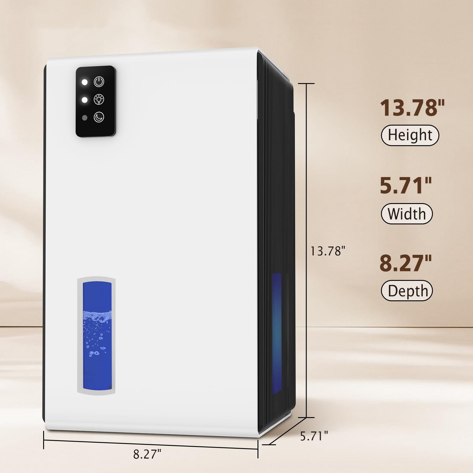 Dehumidifier for Home, 95 OZ Water Tank, (1000 sq.ft) Dehumidifiers for Bathroom Bedroom Basement with Auto Shut Off,7 Colors LED Light(White)
