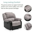 thumbnail image 6 of Nathaniel Home Manual Single Recliner Chair, PU Leather Upholstered Couch Sofa, Tufted Reclining Sofa, Plush Scoop Theater Seating, Lounge Chair for Living Room, Gray, 6 of 7