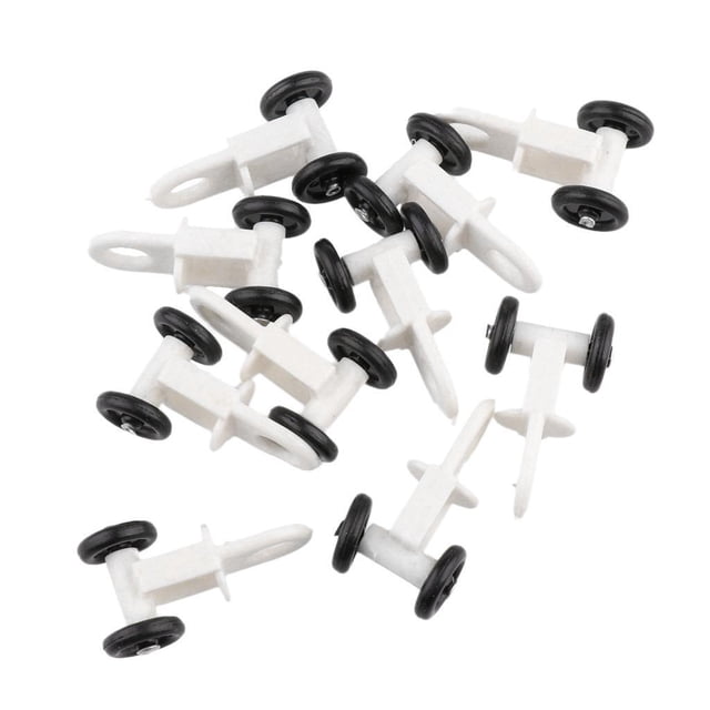 relayinert Rail de Rideau Robuste 10 Pcs Rail Coulissant Robuste Crochet de Transport Roulant Support de Plafond Solide et Durable Blanc Noir Style 5 1Ensemble