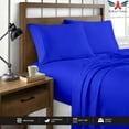 thumbnail image 2 of BeKind Online 300-Thread-Count Short King Size Royal Blue Color Organic Sheet Set 12" Inch Deep Pockets 4-Piece Pure Cotton, 2 of 7