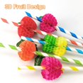 thumbnail image 4 of WIFKLSIIPG Pack of 50 3D Fruit Paper Drinking Tubes. Drinking Tubes. Colourful Paper Drinking Tubes. Biodegradable Paper Drinking Tubes for Cold Drinks. Juice (Random Colour）(Red), 4 of 7