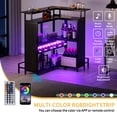 thumbnail image 5 of DWVO 5 Tier Home Bar Unit, 43" Wine Cabinet with Adjustable RGB LED Color Lights, Mini Liquor Bar with Wine Rack and Footrest for Home Pub, Party, Black, 5 of 8