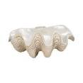 thumbnail image 6 of Decorative Clam Shell Bowl for Coffee Table Decor - Coastal Inspired Bowl for Centerpiece Table Decorations or Home Accents - Elegant Key Holder, Candy and Kitchen Counter Decor - 8", Ivory & Tan, 6 of 12