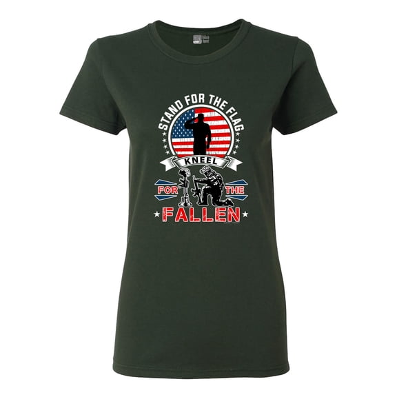 Ladies I Stand For The Flag Kneel For The Fallen Patriotic DT T-Shirt Tee