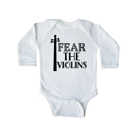 

Inktastic Fear The Violins Violinist Gift Gift Baby Boy or Baby Girl Long Sleeve Bodysuit