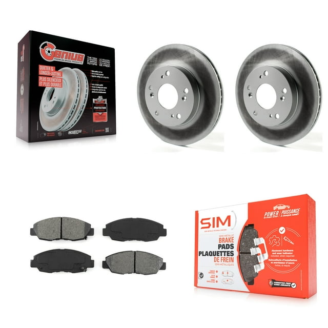Transit Auto Front Coated Disc Brake Rotors and Semi-Metallic Pads Kit for Car Honda Civic KGS-100464