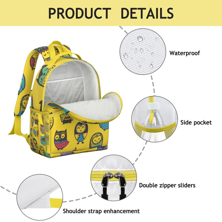 Owl Print Travel Backpack - Waterproof Lightweight Daypack  display picture 3