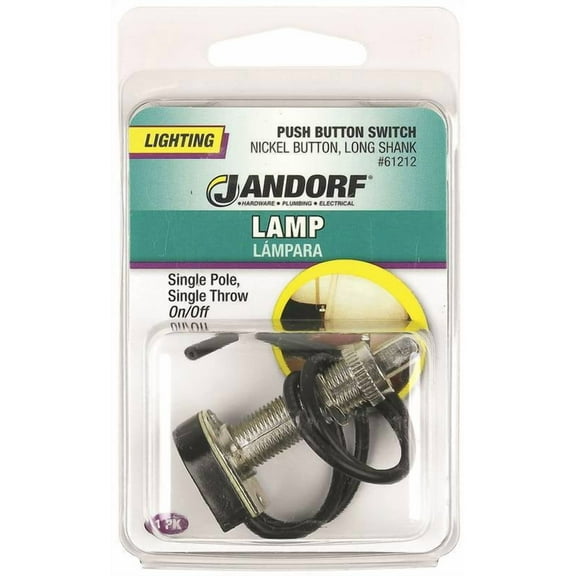 Jandorf 61212 6 Amps Single Pole Push Button Appliance Switch Black/Silver