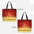 thumbnail image 3 of Naloa Red Gold Glitter Tote Bag for Women, Foldable Tote Bag With Zipper, Large Shoulder Bag, Top Handle Handbag for Travel, Work, Shopping, 3 of 9