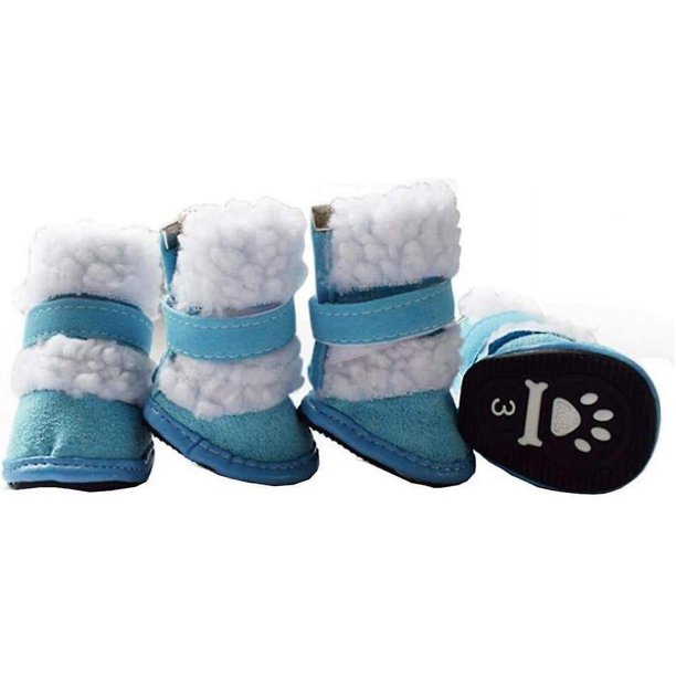 2 pares de vestir lindos zapatos para cachorros de perro pequeño botas de nieve de invierno calcetines zapatos gruesos y cálidos botas cortas perro pequeño gato azul tamaño 3 Rojo Verde Cocina, Decoración y Otros
