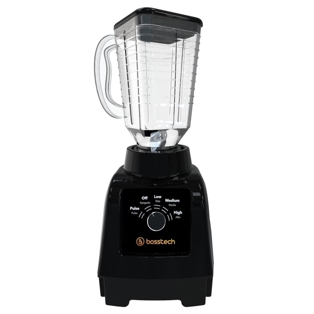 Licuadora 400w BOSSTECH Plástico 1.25lt perilla 2 vel negro