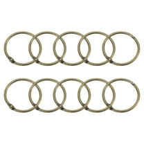 Shower Curtain Rings,20pcs - Carbon Steel Round Snap Shower Curtain Hooks, 1.5 Inch Loose Leaf Binder Rings (Bronze)