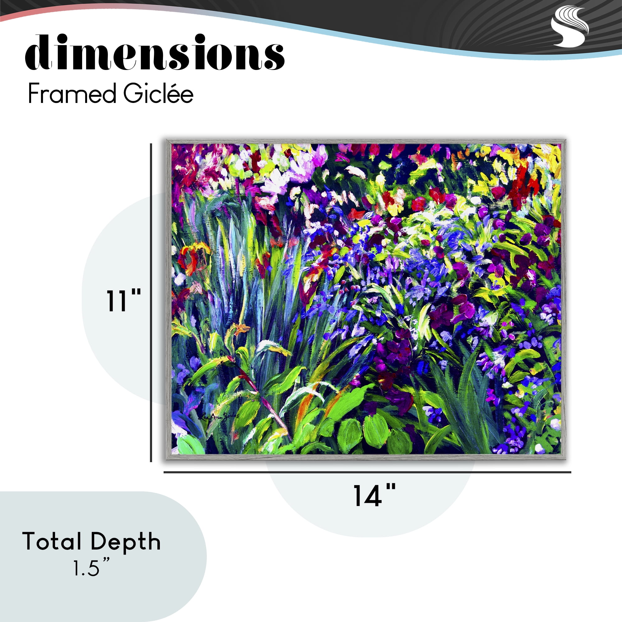 Stupell Industries Vibrant Confetti Garden Gray Framed Giclee Art, design by Lee Ann Zirbes