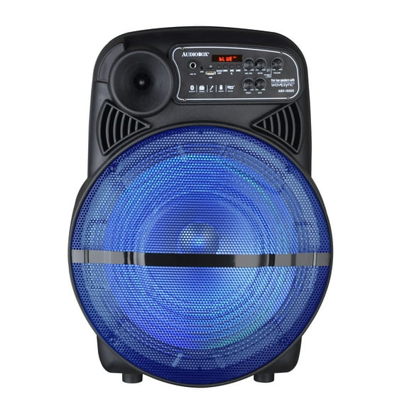Audiobox ABX-1550S 15" Portable Party Bluetooth Speaker with LED Lights, Stand, Wireless Mic, and Rechargeable Battery – Ideal for Outdoor Events, Karaoke, and House Parties