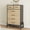 Natural Oak + Black, variant on 5 Dresser for Bedroom, 50.5 in Tall Drawer with Large Storage Space, Freestanding Wooden Closet Storage Dresser Chest for Living Room, Bedroom, Entryway, Brown