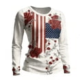 thumbnail image 4 of MEICHEN Patriotic American Flag Shirts for Women Fashion Casual Long Sleeved Celebrates 250th Anniversary USA Shirts Tops, 4 of 4