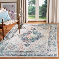 SAFAVIEH Crystal Desmond Distressed Area Rug, Blue/Ivory, 5' x 8'