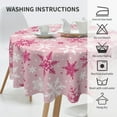 thumbnail image 4 of Pink Christmas Round Tablecloth 60 Inch Hot Pink White Xmas Snowflake Winter Holiday Theme Decorative Table Cloth Seasonal Rustic Farmhouse for Indoor Party Kitchen Dinner Picnic Decor, 4 of 8