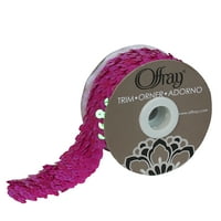 Offray 1.5" Hot Pink Sequin Trim, 3 Yards, 1 Each